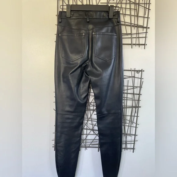 Black Free People Leather Pants - Picture 2 of 4